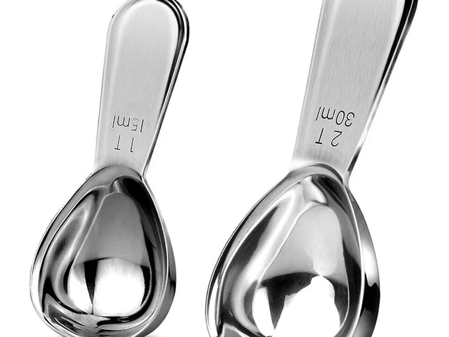 Linguri de Măsurat din Oțel Inoxidabil pentru Cafea - Ergonomice, 15 ml și 30 ml