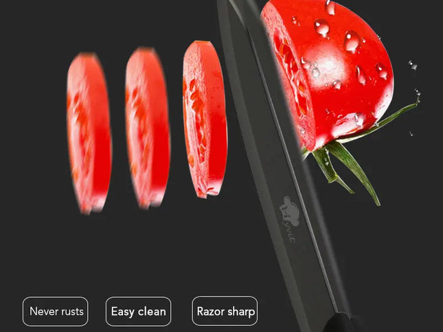 Set Cuțite Ceramice Bucătărie 3/4/5/6 inch - Cuțit Chef, Slicer, Peeler, Lame Zirconiu Ascuțite pentru Legume și Fructe
