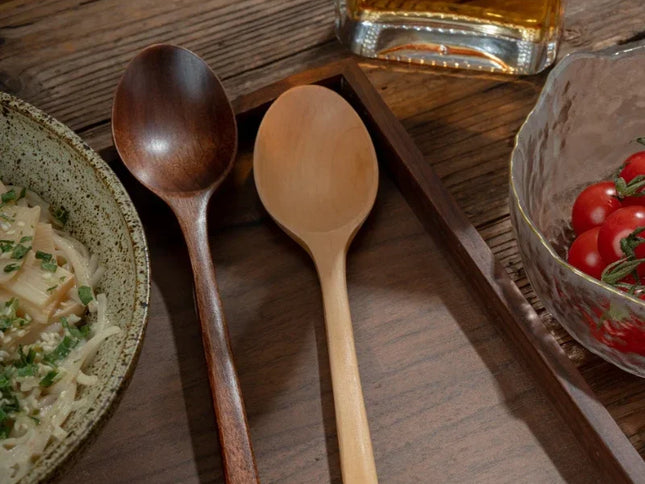 Set 5 Linguri și Furculițe din Lemn natur – Tacâmuri Eco-Friendly pentru Supă și Gătit