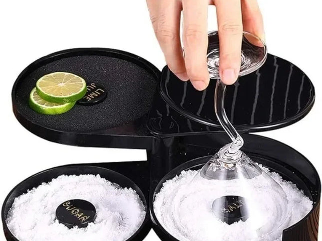 Cutie Rotativă cu 3 Niveluri pentru Decorarea Marginii Cocktailurilor