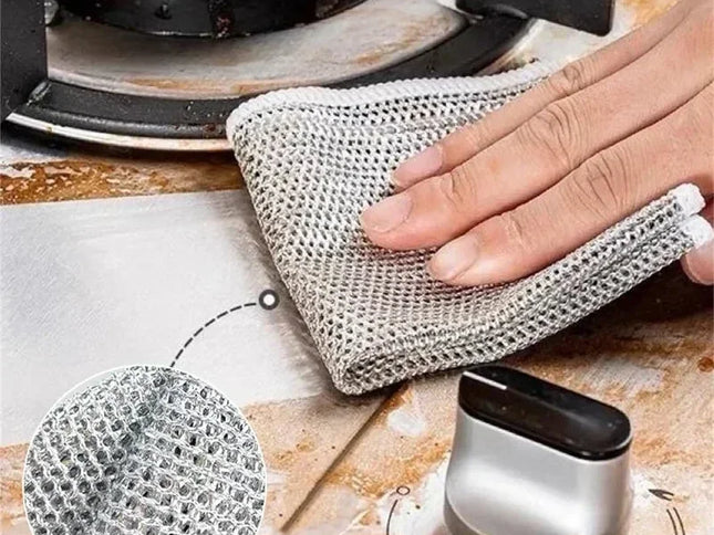 Lavete Magice de Curățare – Microfibră și Sârmă de Oțel, pentru Bucătărie și Baie