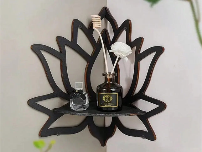 Raft de Perete Flotant Lotus – Decor Modern din Lemn pentru Casă