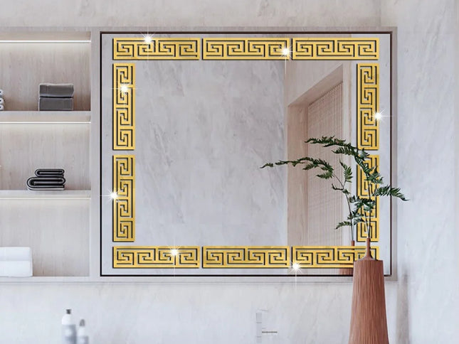 Autocolante Oglinzi Acrilice 3D, 12 Bucăți, 20x5cm, Ideal pentru Decorarea Colțurilor și Tavanelor, Autoadezive