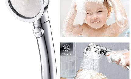 Pălărie de Duș Universală cu Presiune Ridicată – 3 Moduri Reglabile, Economisire Apă