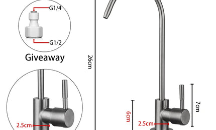 Robinet Filtrant pentru Bucătărie ULA 1/4” – Apă Potabilă Directă, Oțel Inoxidabil