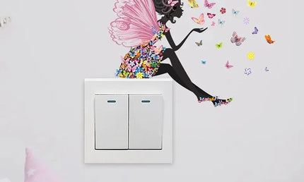 Set 5 Stickere Decor cu Fluturi, Flori și Zâne – Decorațiuni Drăguțe pentru Pereți și Cameră