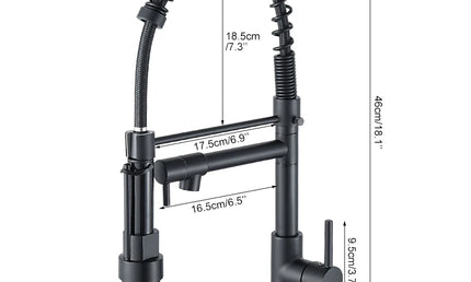 Baterie de bucătărie cu duș extractibil – design arc înalt, monocomandă