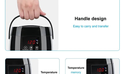 Încălzitor Ceară Profesional 500ml cu Afișaj Digital LCD, Termostat Reglabil și Încălzire 360°