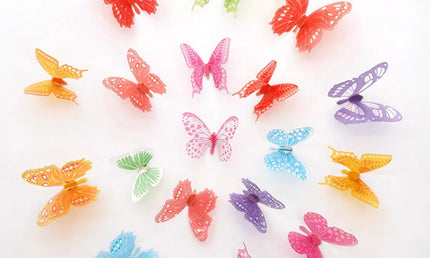 Fluturi 3D Cristal (18 Bucăți) - Decorațiuni Artistice pentru Perete