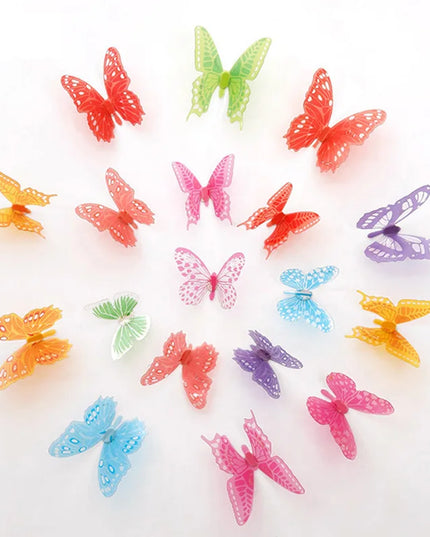 Fluturi 3D Cristal (18 Bucăți) - Decorațiuni Artistice pentru Perete