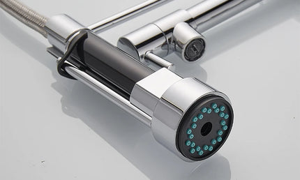 Baterie de bucătărie cu duș extractibil – design arc înalt, monocomandă