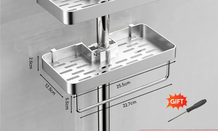 Raft Organizator din Aluminiu cu Suport pentru Prosoape – Fără Găurire