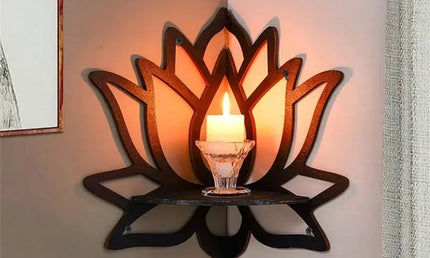 Raft de Perete Flotant Lotus – Decor Modern din Lemn pentru Casă