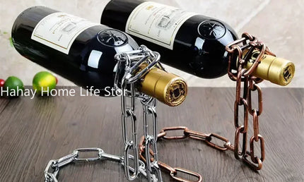 Suport pentru sticle de Vin în Formă de Lanț Suspendat – Decor Magic pentru Bucătărie, Bar și Pivniță