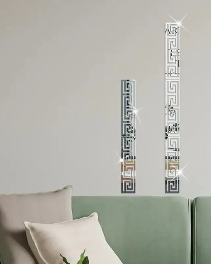 Autocolante Oglinzi Acrilice pentru Decoratiuni, 10 Bucăți, 20x5cm, Ideal pentru Oglinzi, Colțuri, Linii de Delimitare și Decorarea Peretilor