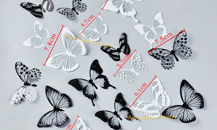 Fluturi 3D Cristal (18 Bucăți) - Decorațiuni Artistice pentru Perete