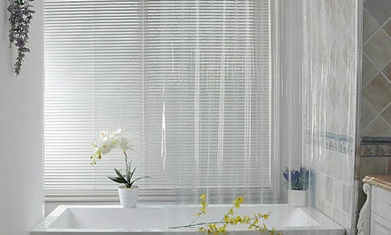 Perdea de Duș Transparentă Impermeabilă – Material PEVA Eco-Friendly, Cu Cârlige Incluse