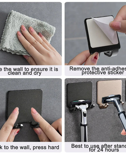 Suport de perete pentru Aparatul de Ras din Aluminiu – Organizator Montabil pe Perete, Fără Găurire, Design Elegant pentru Baie