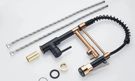 Baterie de bucătărie cu duș extractibil – design arc înalt, monocomandă