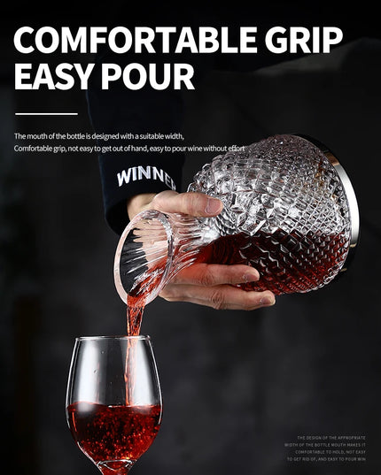Decantor Rotativ Elegant din Cristal 1500ml