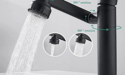 Robinet Lavoar cu Rotație 1080° – Mixer Apă Caldă și Rece, Antistropire