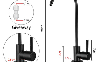 Robinet Filtrant pentru Bucătărie ULA 1/4” – Apă Potabilă Directă, Oțel Inoxidabil
