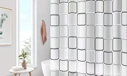 Perdea de Duș Transparentă Impermeabilă – Material PEVA Eco-Friendly, Cu Cârlige Incluse