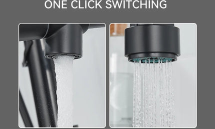 Baterie de bucătărie cu duș extractibil – design arc înalt, monocomandă