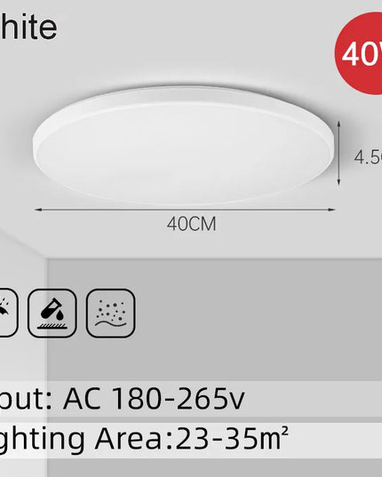 AquaGlow Ultra – Plafonieră LED Ultra-Subțire și Rezistentă la Apă