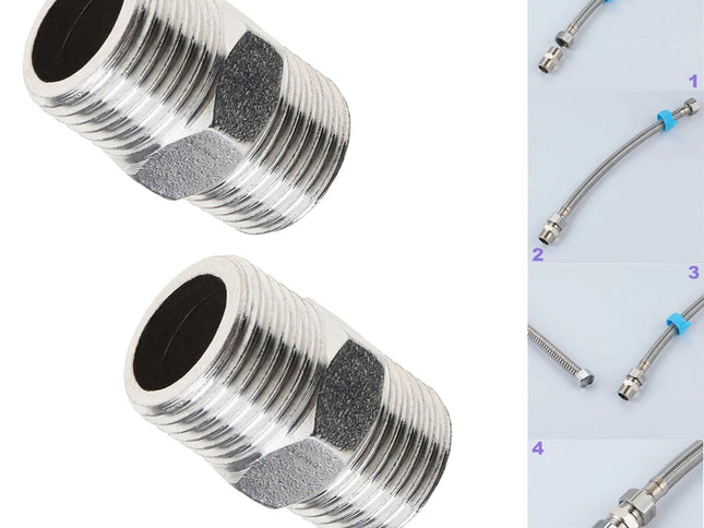 Set Universal Extensii pentru furtunul de Duș, Accesorii Baie pentru Dușuri DIY și Dușuri Exterioare