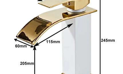 Baterie Lavoar din Cupru Aurie – Mixer Apă Caldă și Rece, Design Elegant