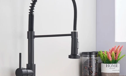 Baterie Bucătărie Spring din Nichel Periat – Robinet Mixer cu Duze Duale și Rotație 360°