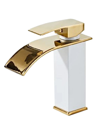 Baterie Lavoar din Cupru Aurie – Mixer Apă Caldă și Rece, Design Elegant