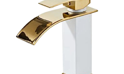 Baterie Lavoar din Cupru Aurie – Mixer Apă Caldă și Rece, Design Elegant