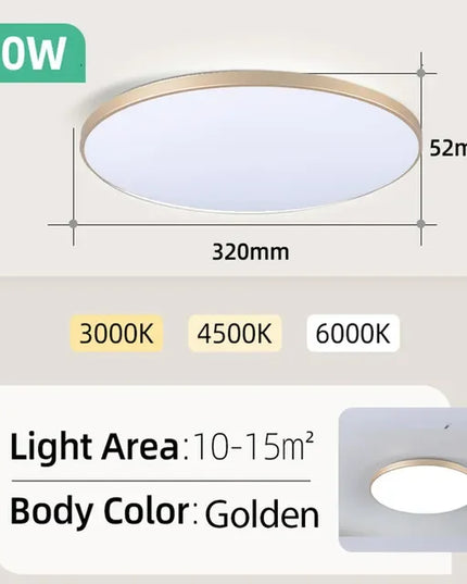 AquaGlow Ultra – Plafonieră LED Ultra-Subțire și Rezistentă la Apă