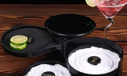 Cutie Rotativă cu 3 Niveluri pentru Decorarea Marginii Cocktailurilor