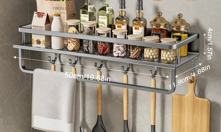 Raft Organizator Multifuncțional de Perete din Aluminiu