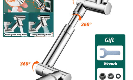 Extensor pentru Robinet cu Aerator 1440° – Filtru Antistropire și Economisire Apă
