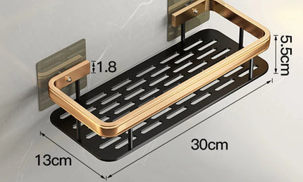 Raft suspendat pentru Baie, Fără Găurire - Organizator Elegant din Aluminiu