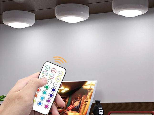 Iluminat LED Reglabil pentru Dulap sau spații înguste, cu Telecomandă și Culori RGB