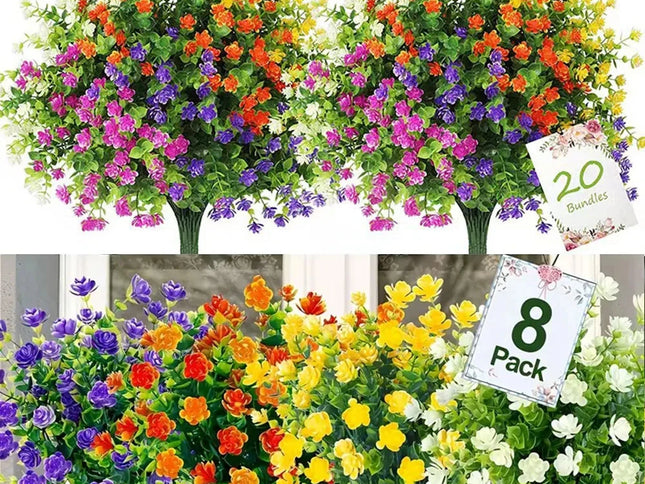 Buchet de Flori Artificiale Rezistente la UV - Decorațiuni Elegante pentru Interior și Exterior