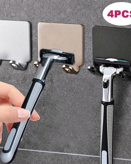 Suport de perete pentru Aparatul de Ras din Aluminiu – Organizator Montabil pe Perete, Fără Găurire, Design Elegant pentru Baie