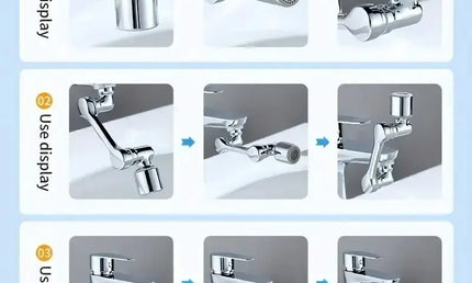 Set 2 Extensoare pentru Robinet cu Braț Mecanic – Rotire 1080° pentru Chiuvetă Baie