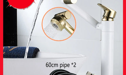 Robinet Lavoar cu Rotație 1080° – Mixer Apă Caldă și Rece, Antistropire