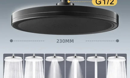 Cap de Duș Tip Ploaie – 6 Moduri, Presiune Mare, Panou de 230mm, Finisaj Cromat
