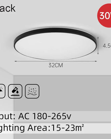 AquaGlow Ultra – Plafonieră LED Ultra-Subțire și Rezistentă la Apă