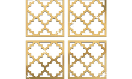Set de 4 Autocolante Oglinzi 3D în Formă de Floare, Autoadezive, pentru Decorarea Mobilierului și Peretilor