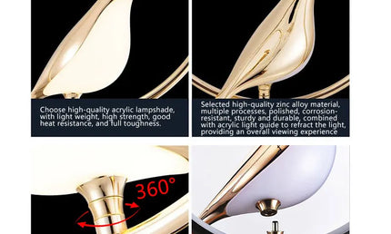 Lustră LED Păsăruță Magpie – Lampă Suspendată Modernă pentru Dormitor și Living