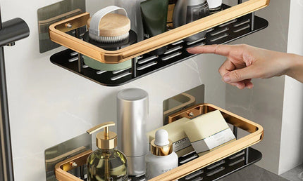 Raft suspendat pentru Baie, Fără Găurire - Organizator Elegant din Aluminiu