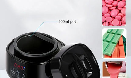 Încălzitor Ceară Profesional 500ml cu Afișaj Digital LCD, Termostat Reglabil și Încălzire 360°